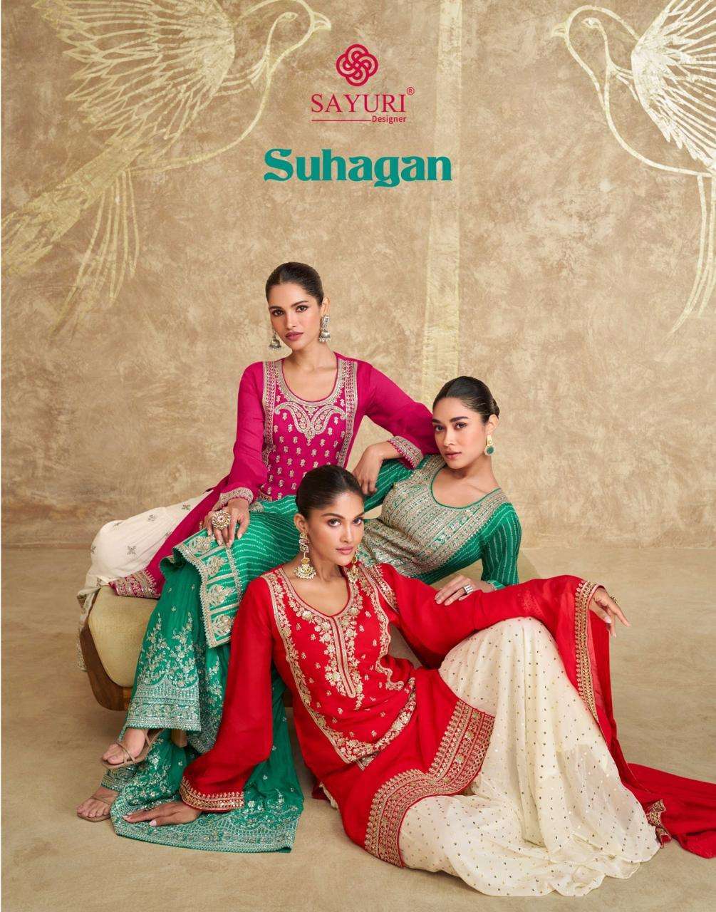 suhagan series 5668 to 5670 by Sayuri designer designer gharara collection 