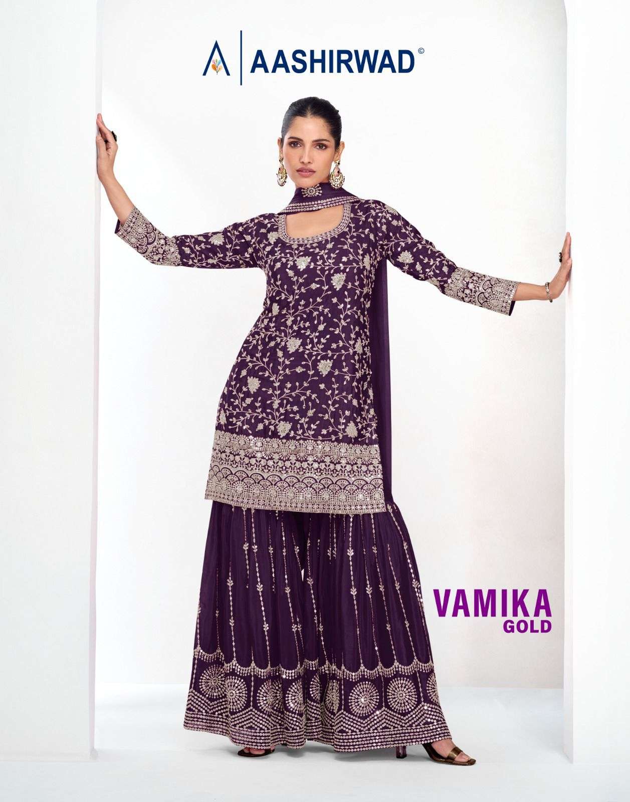 VAMIKA GOLD  SERIES 10109 TO 10113 BY AASHIRWAD PLAZO SUITS 