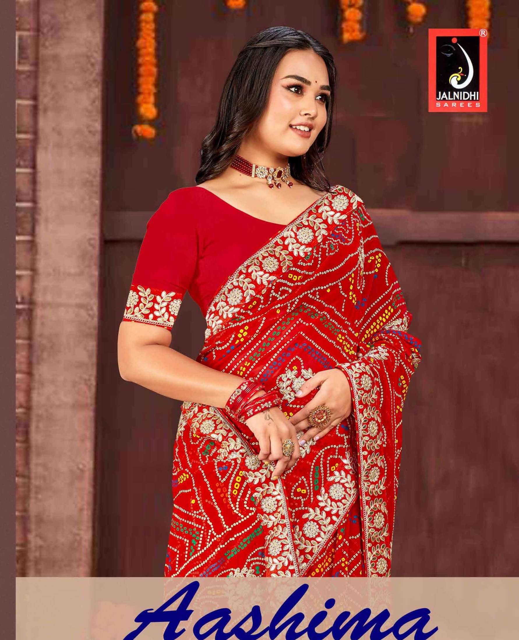 AASHIMA Serise 16801 To 16808 by Jalnidhi HEAVY GORGET saree collection manufacturer surat 