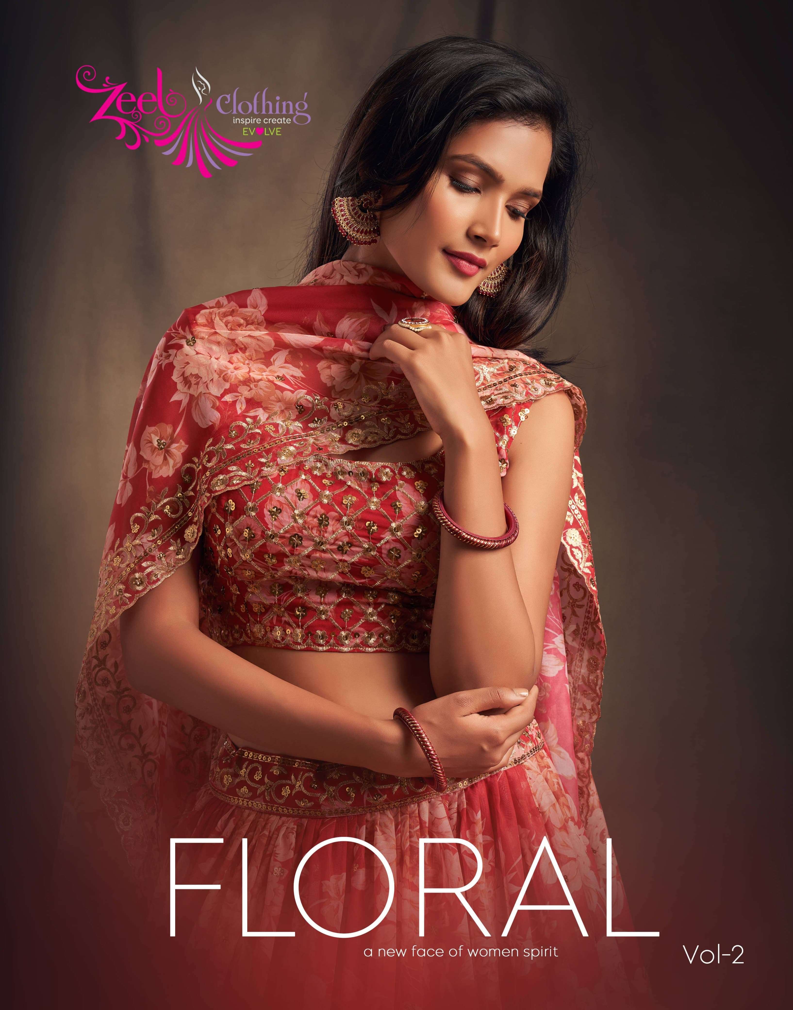 FLORAL VOL 2 by Zeel Clothing lehenga collection manufacturer surat 