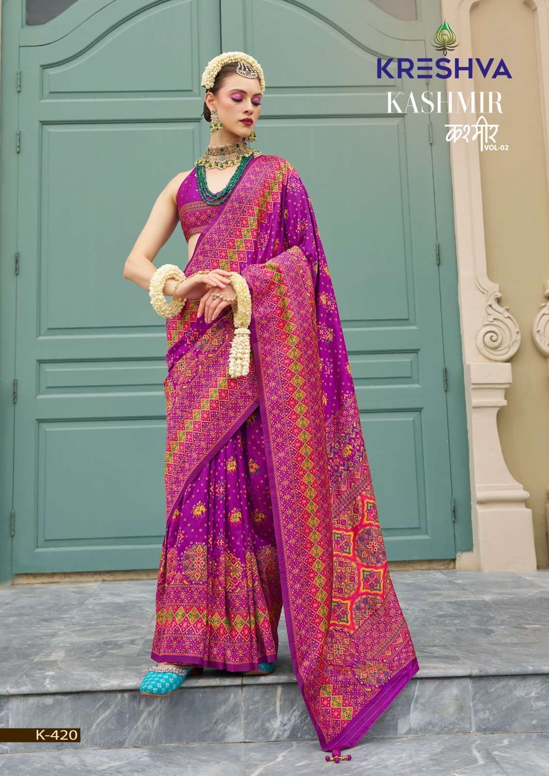 Kashmir Vol 2 Series 413 To 420  by Kreshva  Super Banarasi saree creation manufacturer surat 