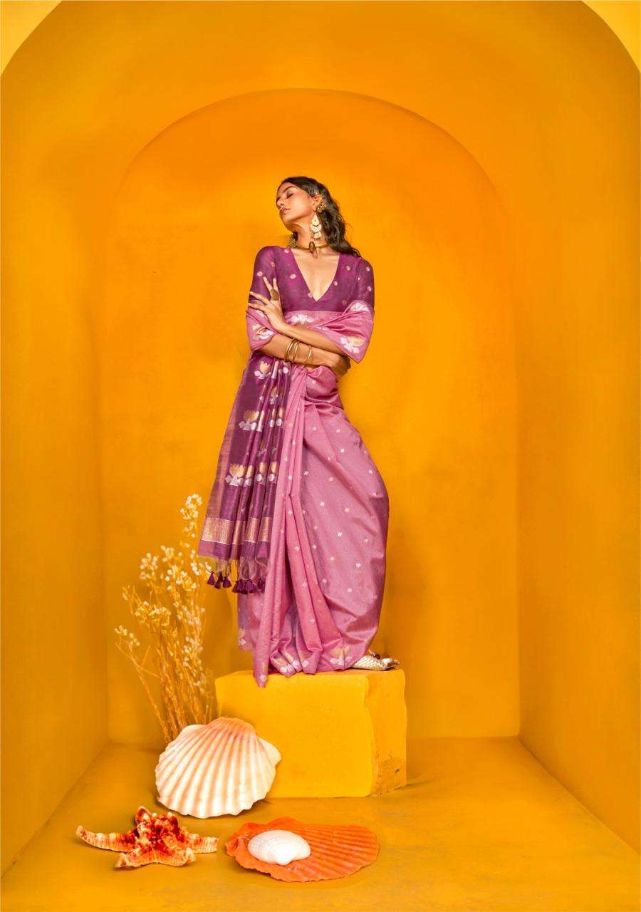 KRYSTAL  LOTUS  Series  402001 to 402006  by RAJTEX TUSSAR WEAVING SILK Saree creation manufacturer ...