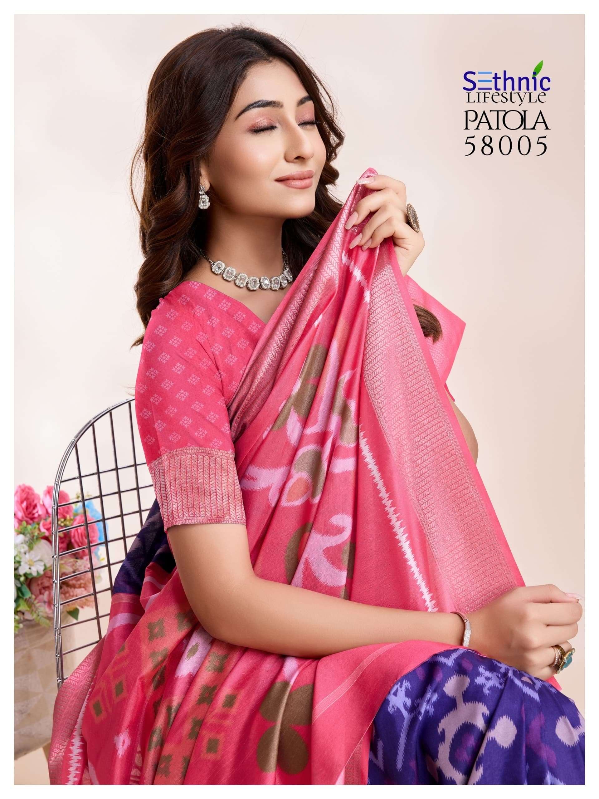 Patola vol 2 series 58001 to 58005 by sethnic lifestyle saree manufacturer surat 