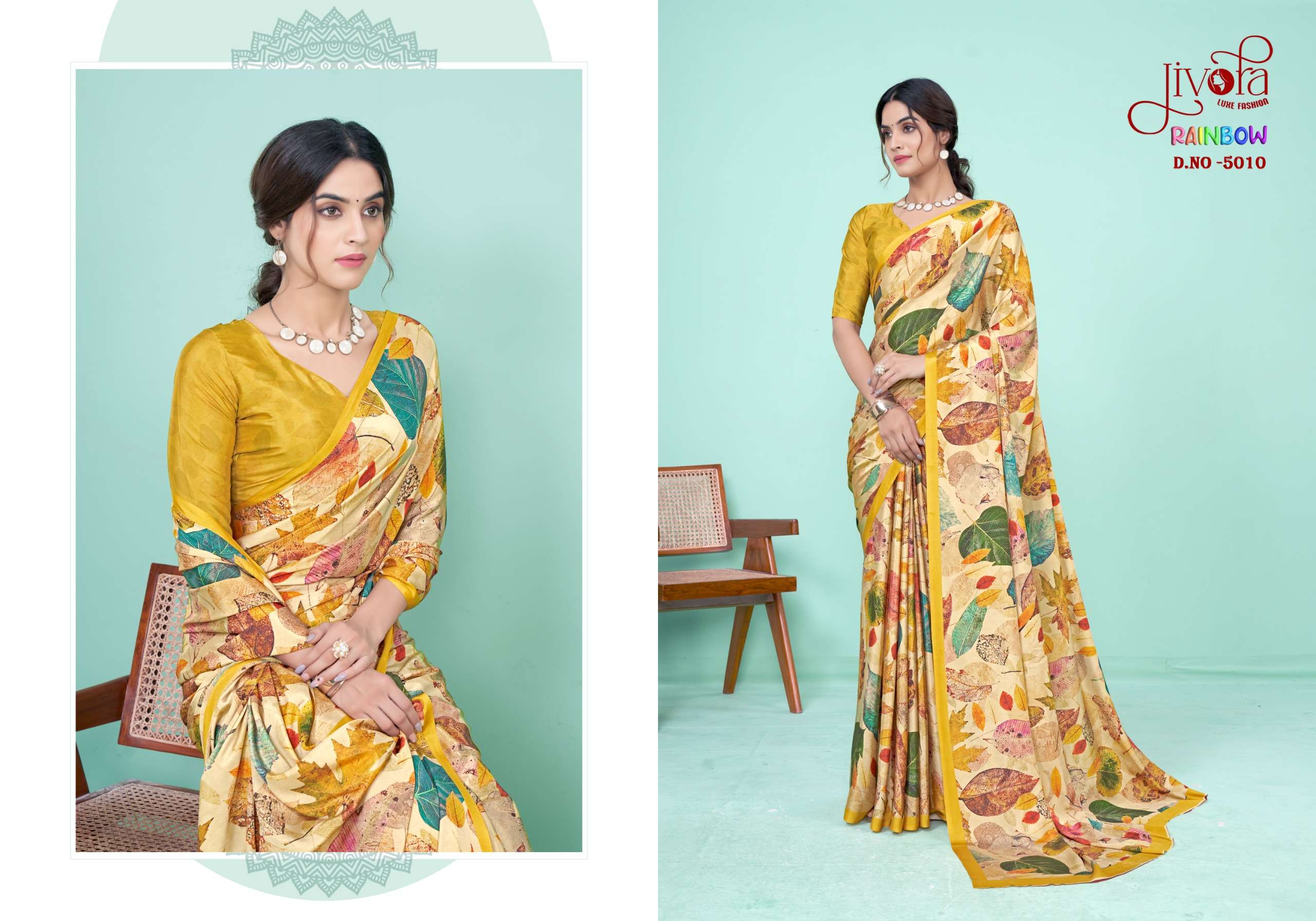 Rainbow 5001 to 5010 by jivora saree manufacturer surat 