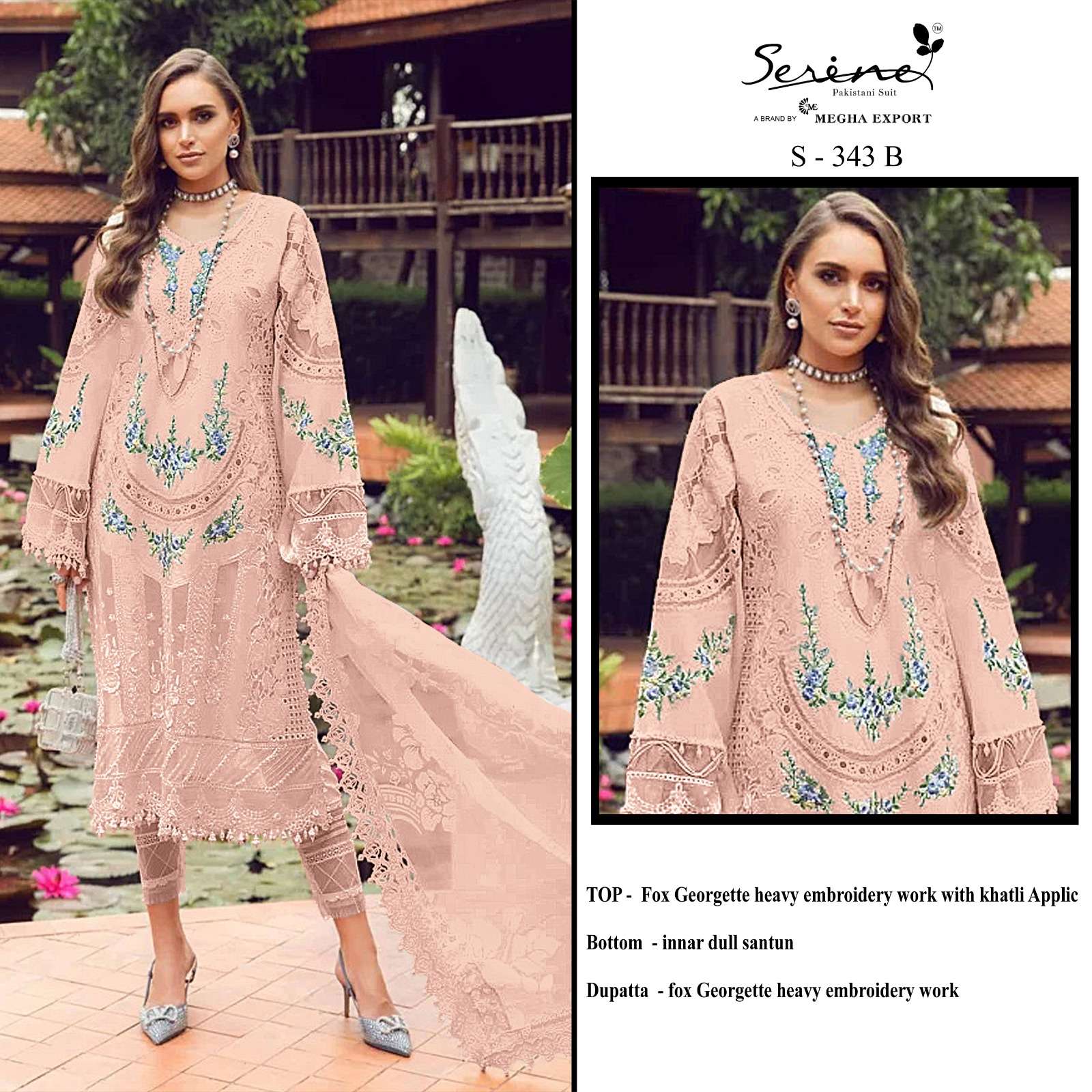 S 343 BY SERINE GEORGETTE PAKISTANI SUITS 