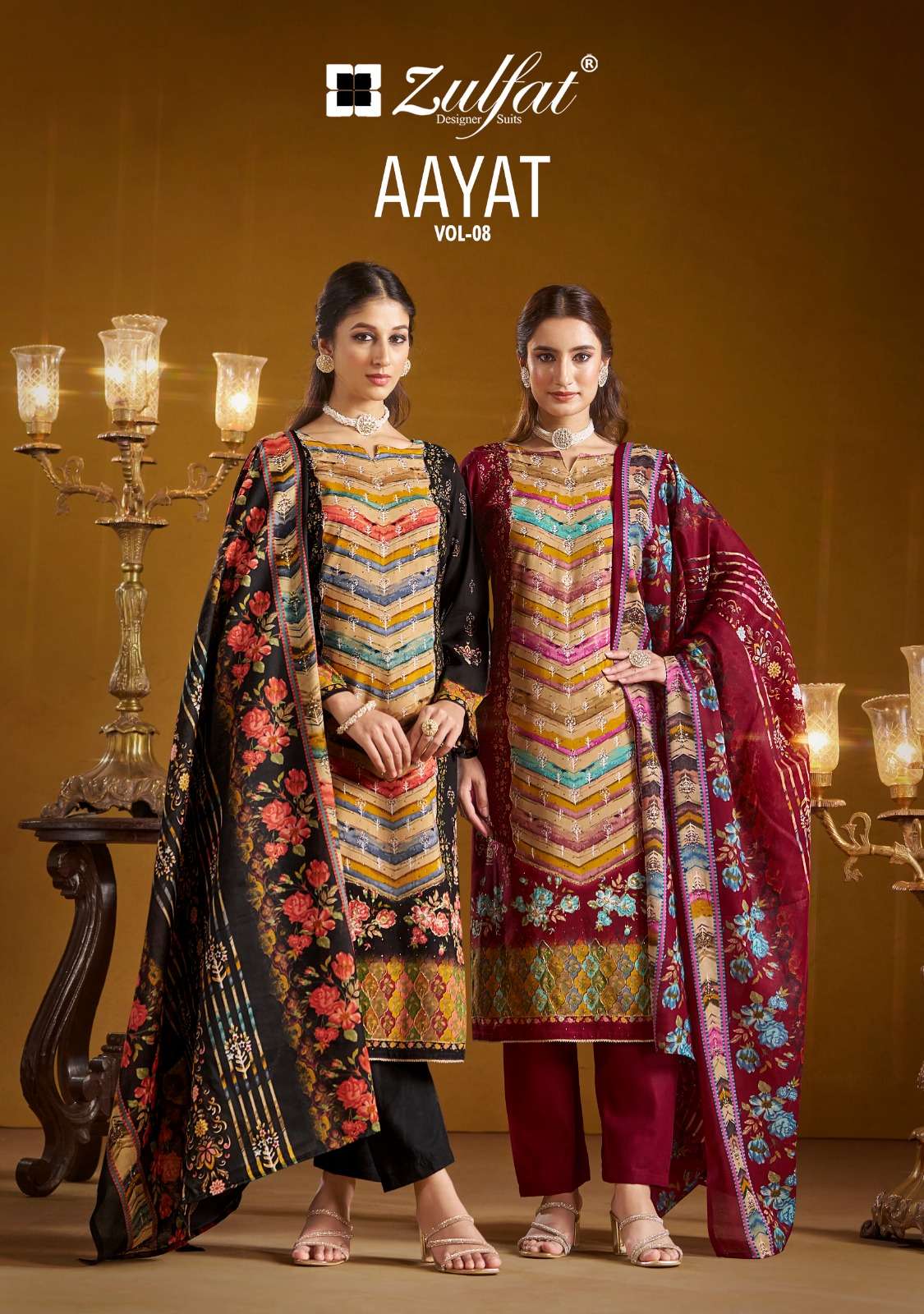 AAYAT VOL 8 by ZULFAT Rayon suit collection manufacturer surat 