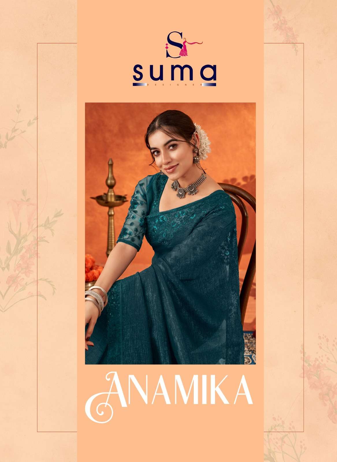 Anamika Series  5001 TO 5009 by  Suma Silver Chiffon saree creation manufacturer surat