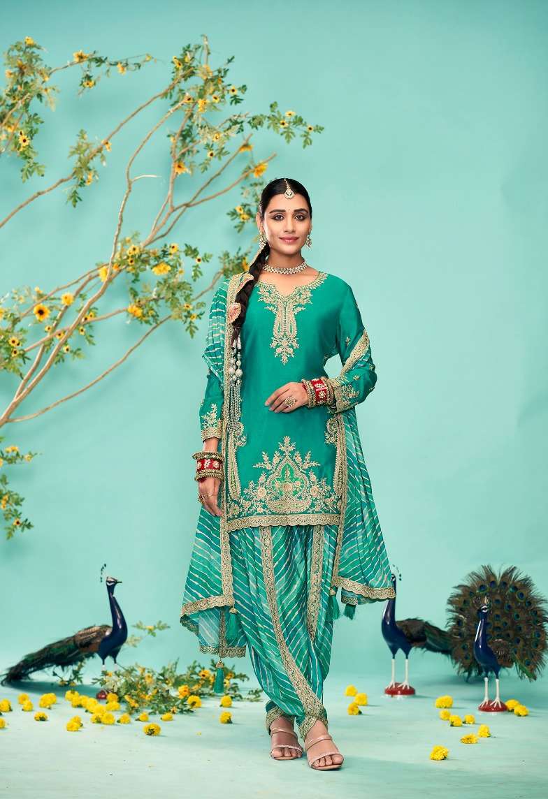 JASPREET by RADHA TRENDZ CHINON  suit collection manufacturer surat 