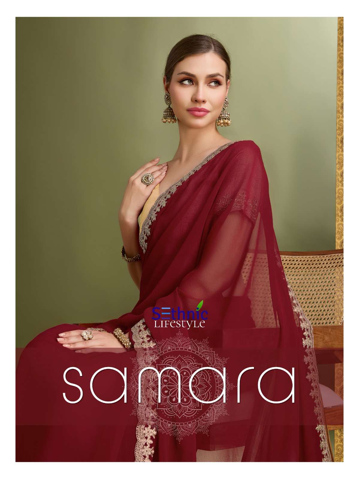 Samara Series 59001 TO 59004 by Sethnic Lifestyle Blooming 60 gram Georgette saree collection manufa...