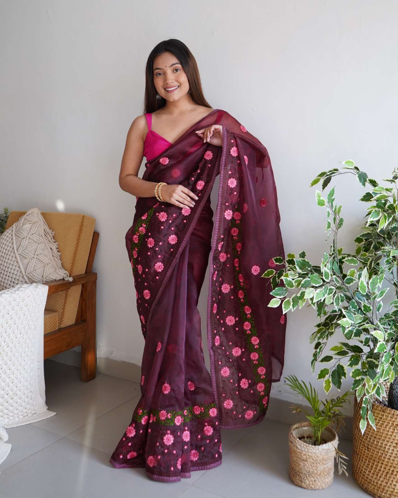 Sarifa Organza printed  saree creation manufacturer surat 