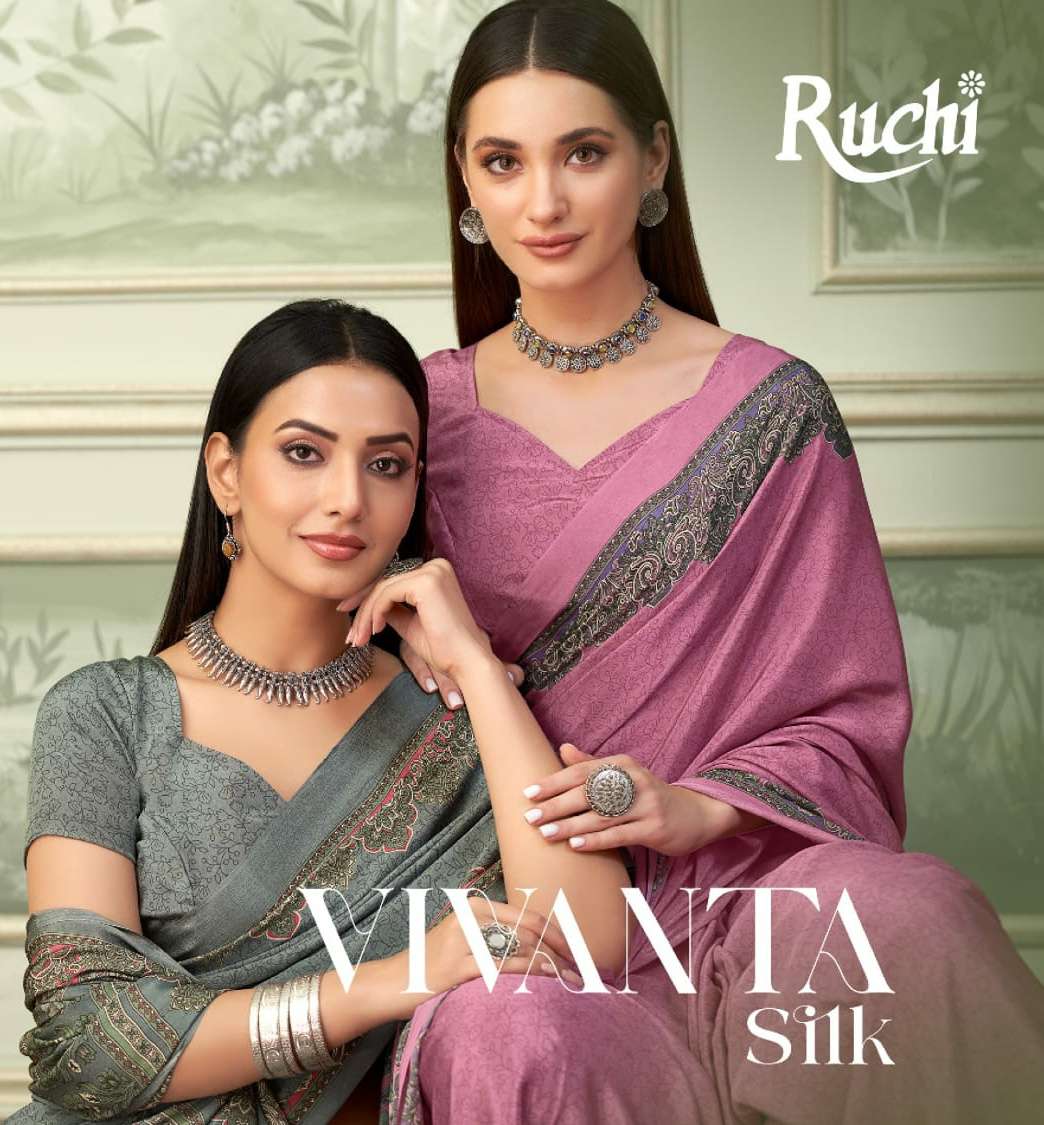 VIVANTA SILK by Ruchi Sarees Silk Crepe saree collection manufacturer surat 