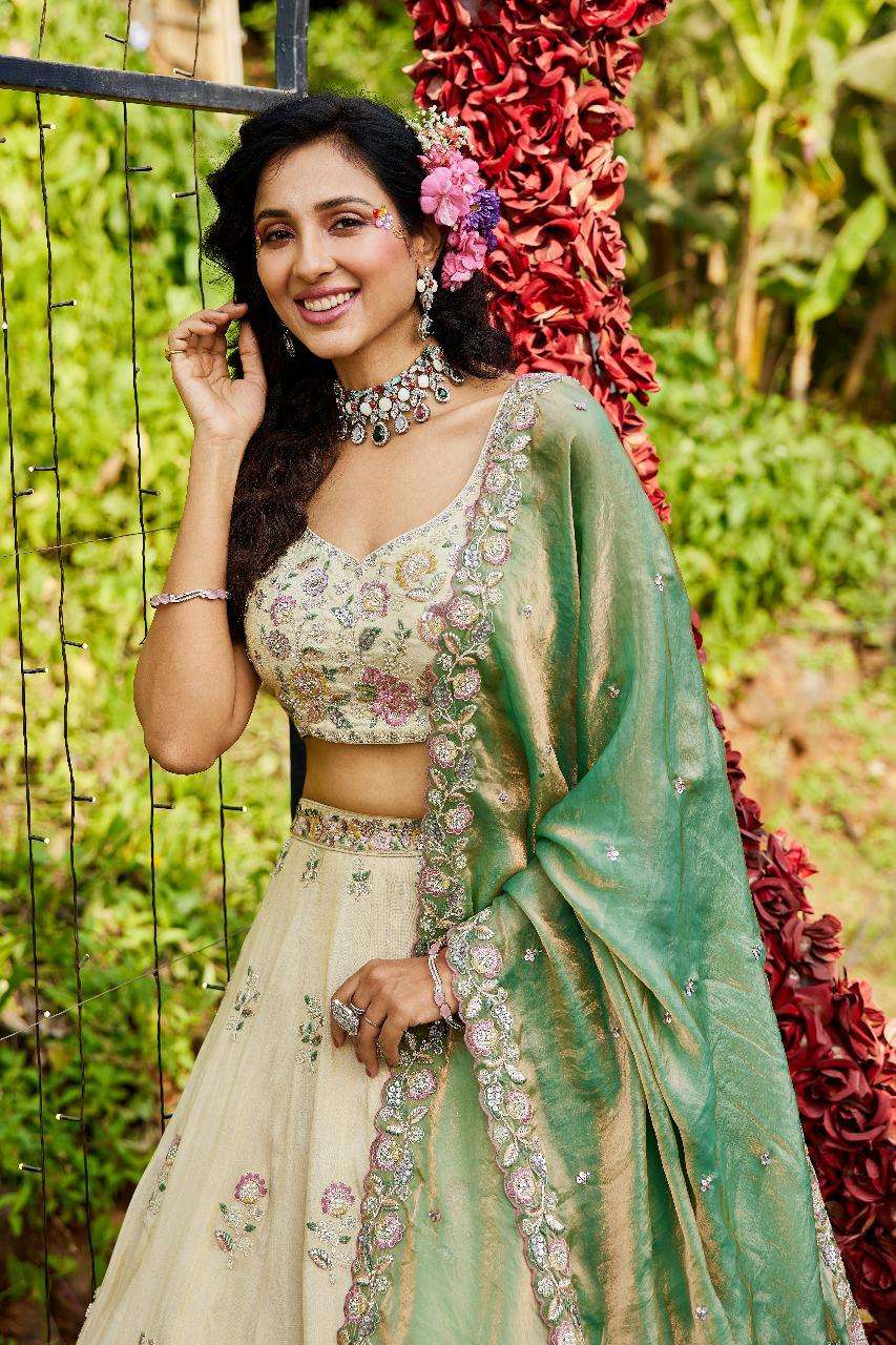 6134 GREEN 6134 PINK Adorn Craft Lehenga choli collection manufacturer surat 