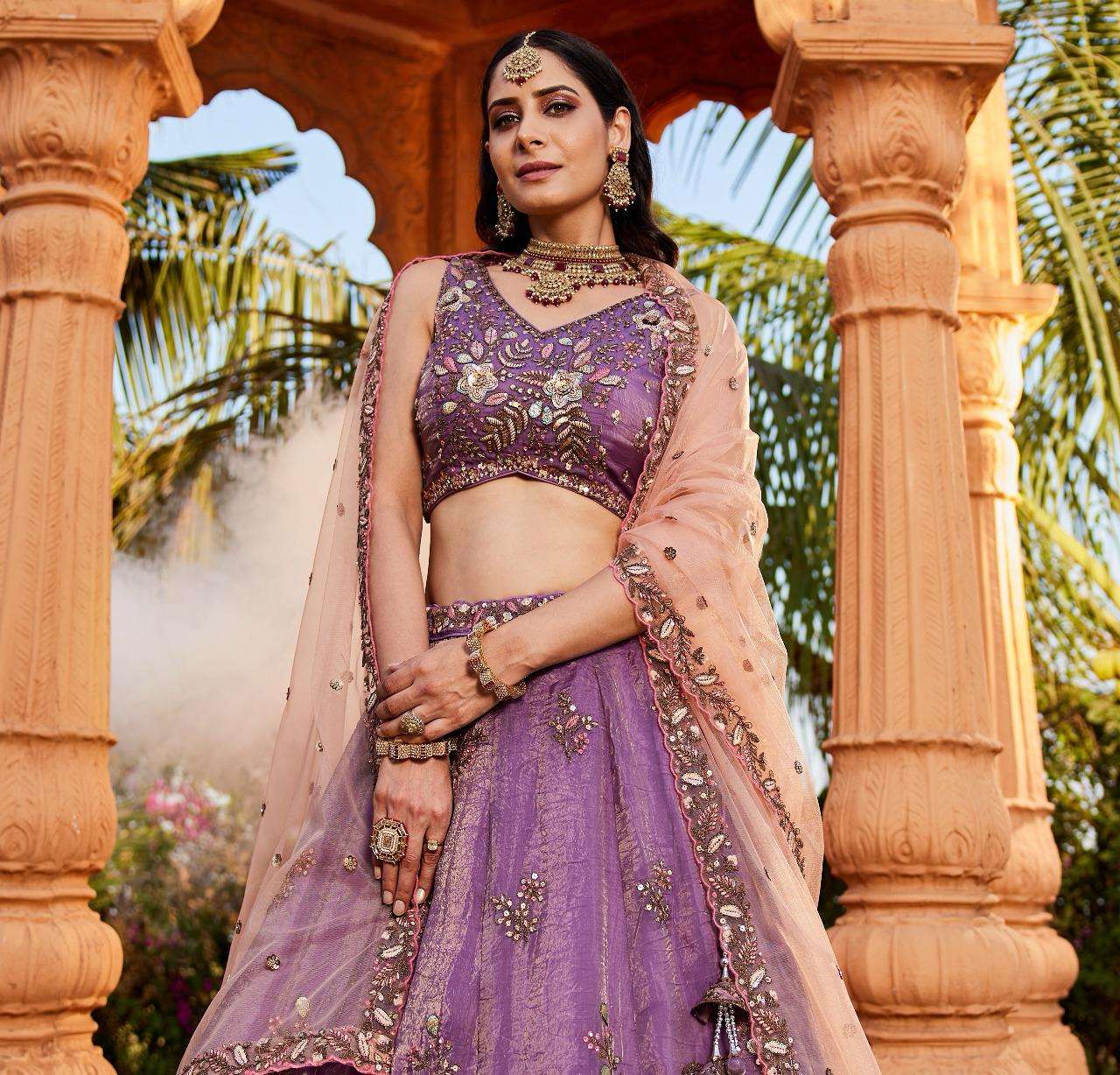 Adorn craft  6136 BLUE 6136 PINK 6136 PURPLE lehenga choli collection manufacturer surat 