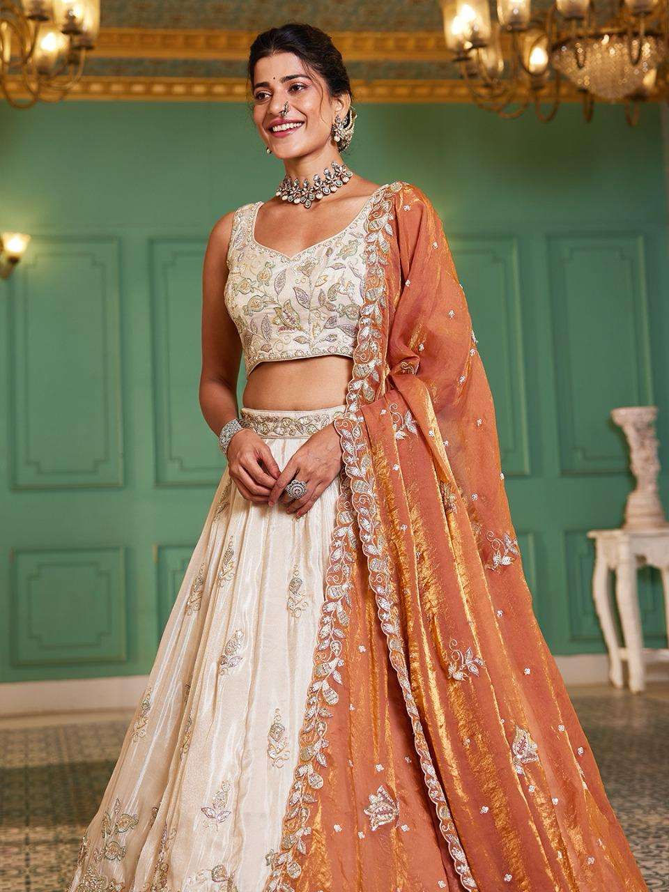 Adorn Craft 6142 GREEN 6142 ORANGE 6142 PURPLE Lehenga choli collection manufacturer surat 