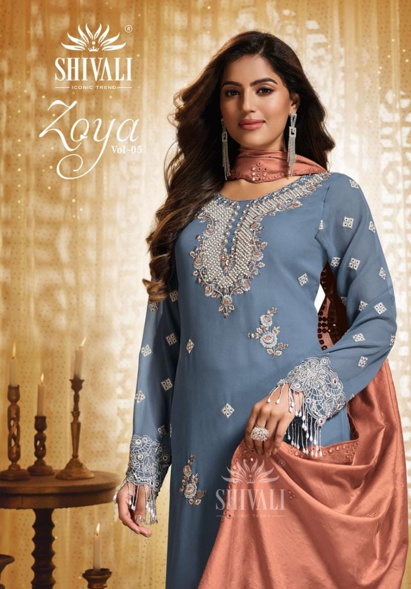 Zoya Vol 5 By Shivali Straight Cut With Pants Fncy Collection