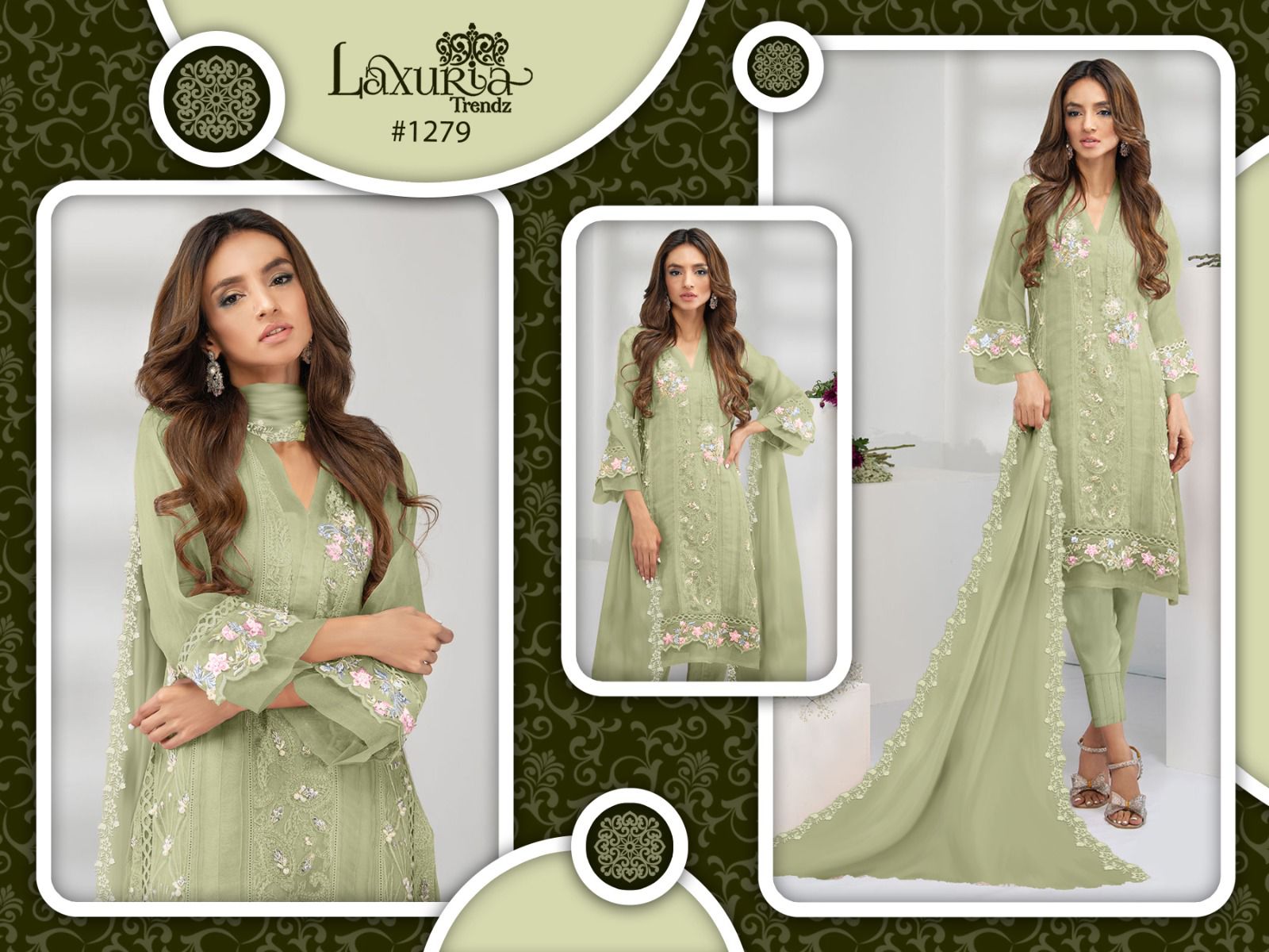 Laxuria Trendz D No 1279 Georgette Handwork Collection