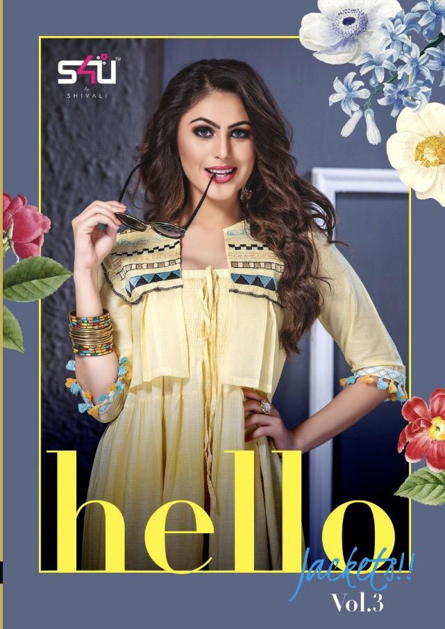 Hello Jackets By S4u 301 Series Fancy Designer Summer Gowns With Cool Jackets Wholesaler Surat