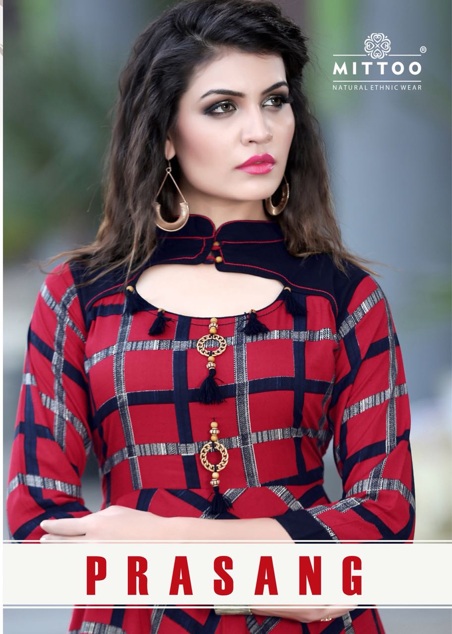 Mittoo Prasang Vol 1 8001 Series Reyon Print Kurti Dealer