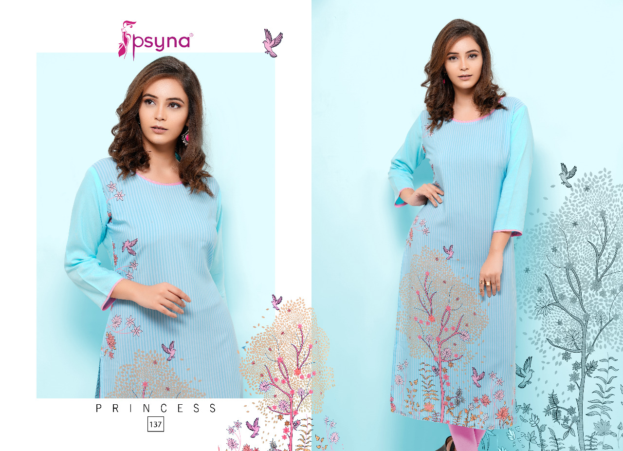 Psyna?s Princess Vol 13 Reyon Printed Kurti Catlog Wholesale Dealer And Supplier Surat