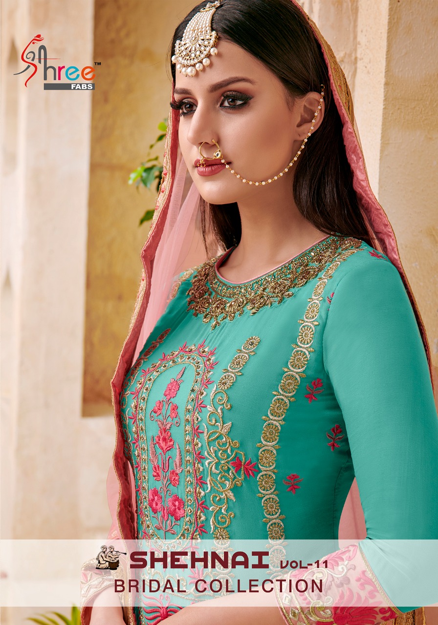 Shehnai Vol 11 Bridal Collection By Shree Fabs 6053 Series Fancy Sarara Suit Collection Wholesale De...