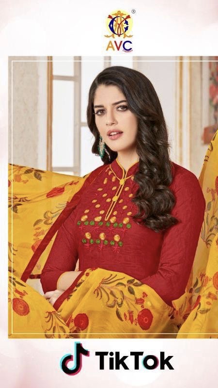 Tiktok By Avc 1001 Series Fancy Cotton Jaquard Salwar Kameez Catlog Wholesale Dealer Surat