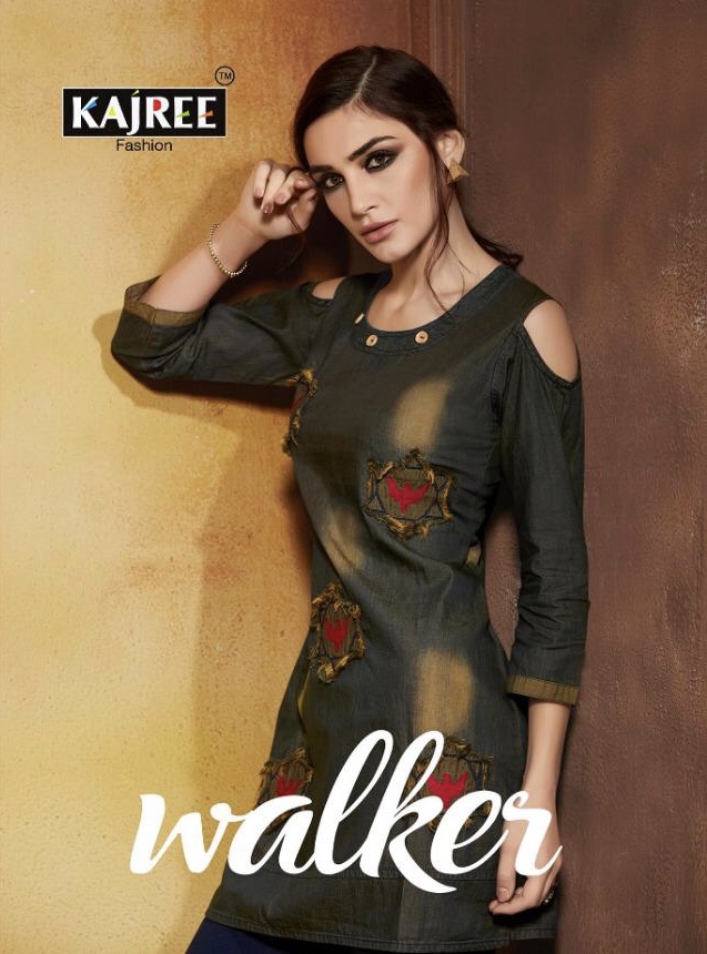 Walker By Kajree 831 Series Fancy Denim Printed Kurti Collection Wholesaler Surat