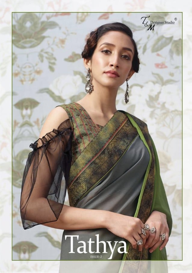 Tathya Issue 2 By T And M 3209 Series Fancy Party Wear Saree Catlog Wholesale Dealer Surat