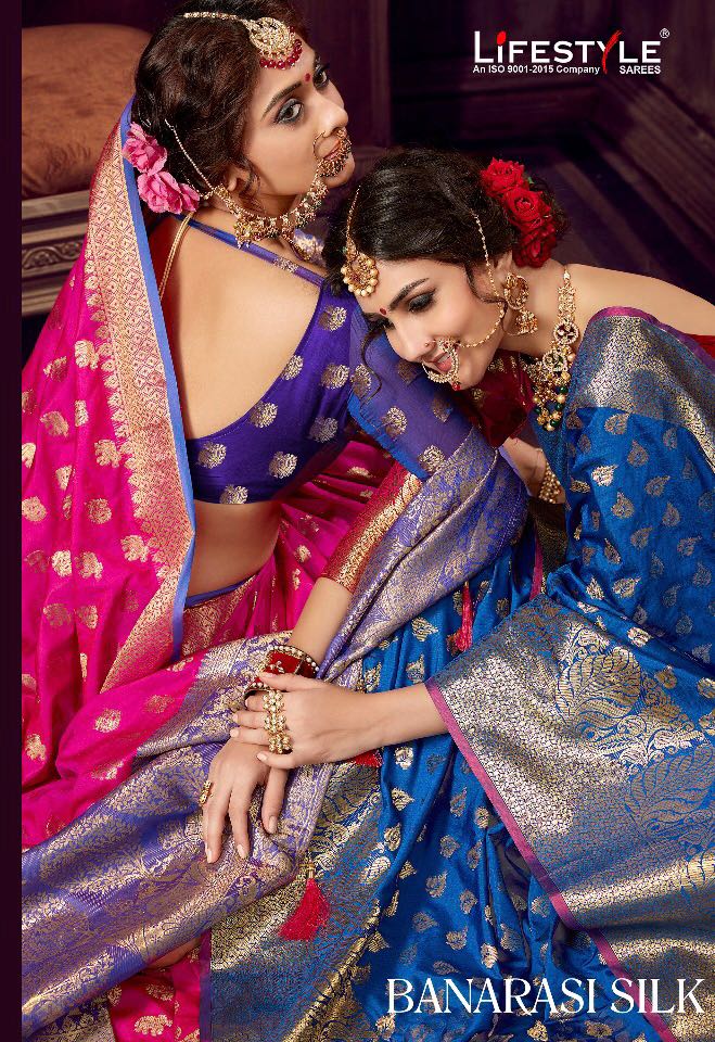 Lifestyle Banarasi Silk 50941 Series Party Wear Saree Dealer