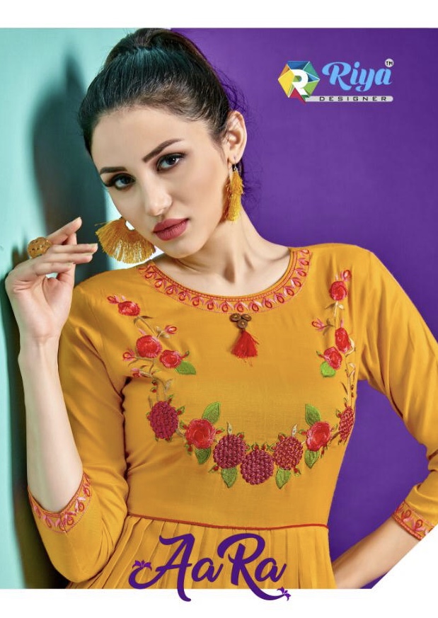 Aara By Riya Designer 1013 Series Fancy Designer Reyon Kurti Collection Wholesaler Surat