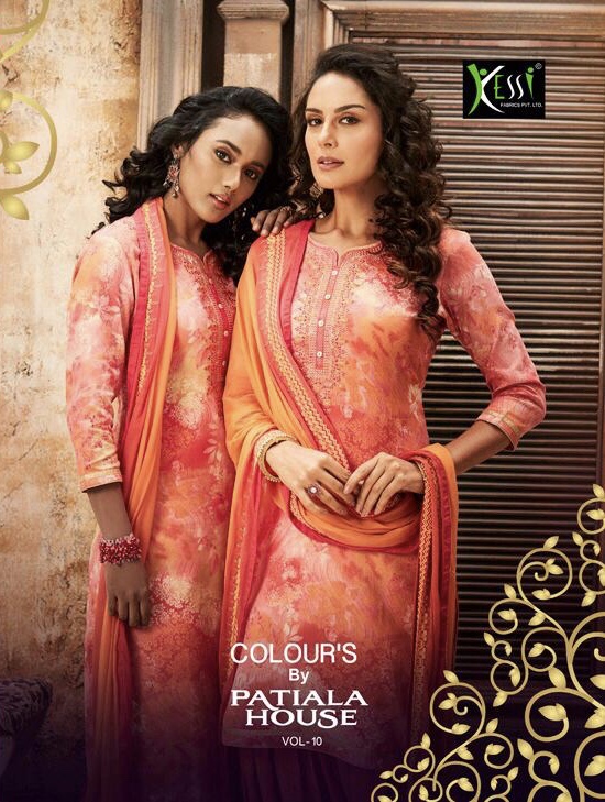 Colour?s By Patiala House Vol 10 By Kessi Fabrics 4331series Fancy Cotton Satin Printed Salwar Kamee...