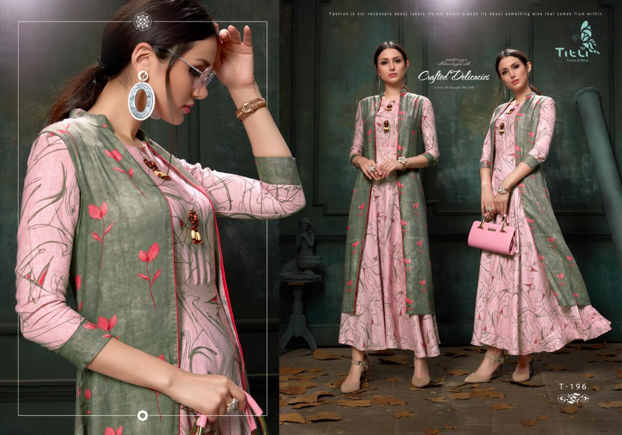 Stardom Vol 2 By Titli 196 Series Fancy Gown Style Kurti Catlog Wholsaler Surat