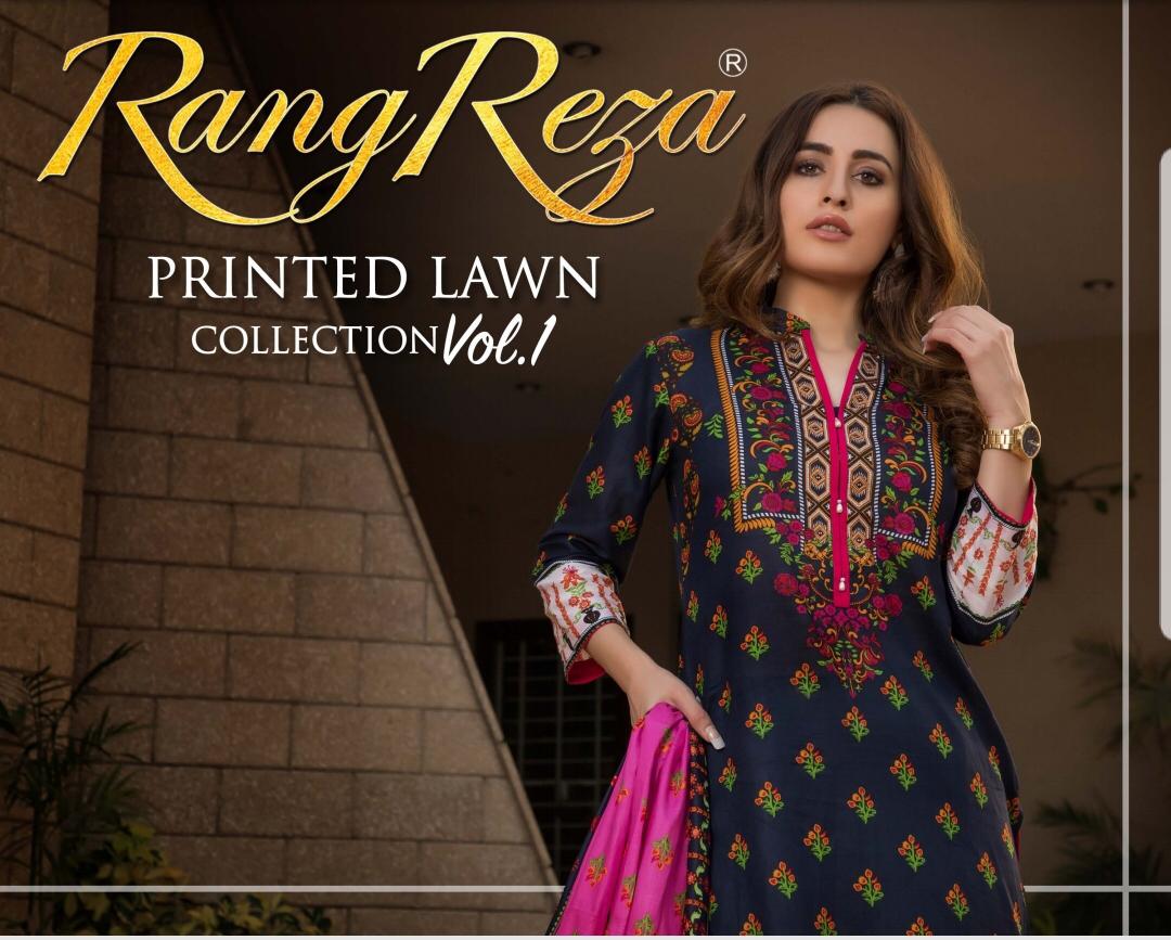 Rang Reza Printed Vol 1 Printed Lawn Vol 1 By Z S Textile Printed Lawn Suit Collection