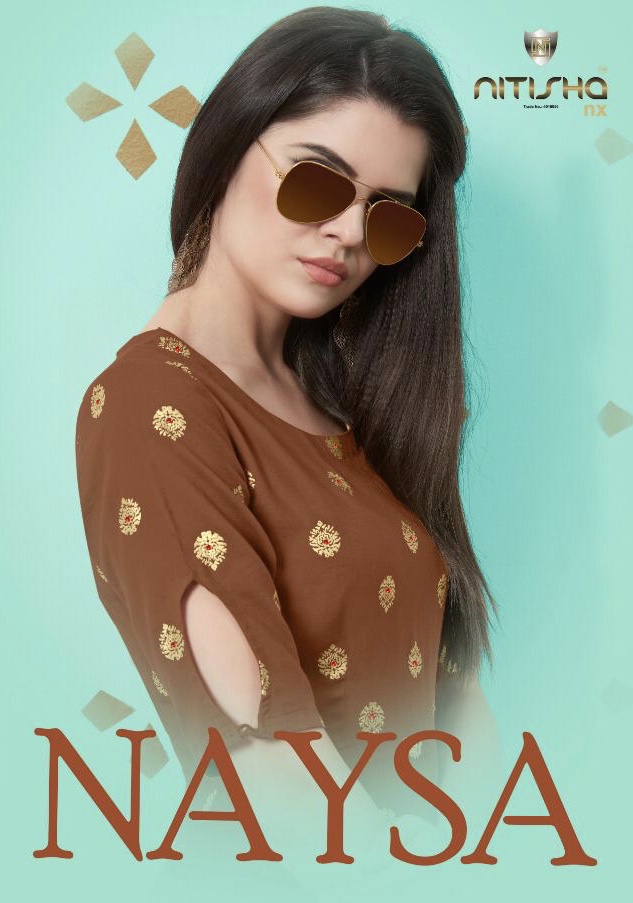 Naysa By Nitisha Nx 1001 Series Fancy Reyon Foil Printed Kurti Catlog Wholesaler Surat