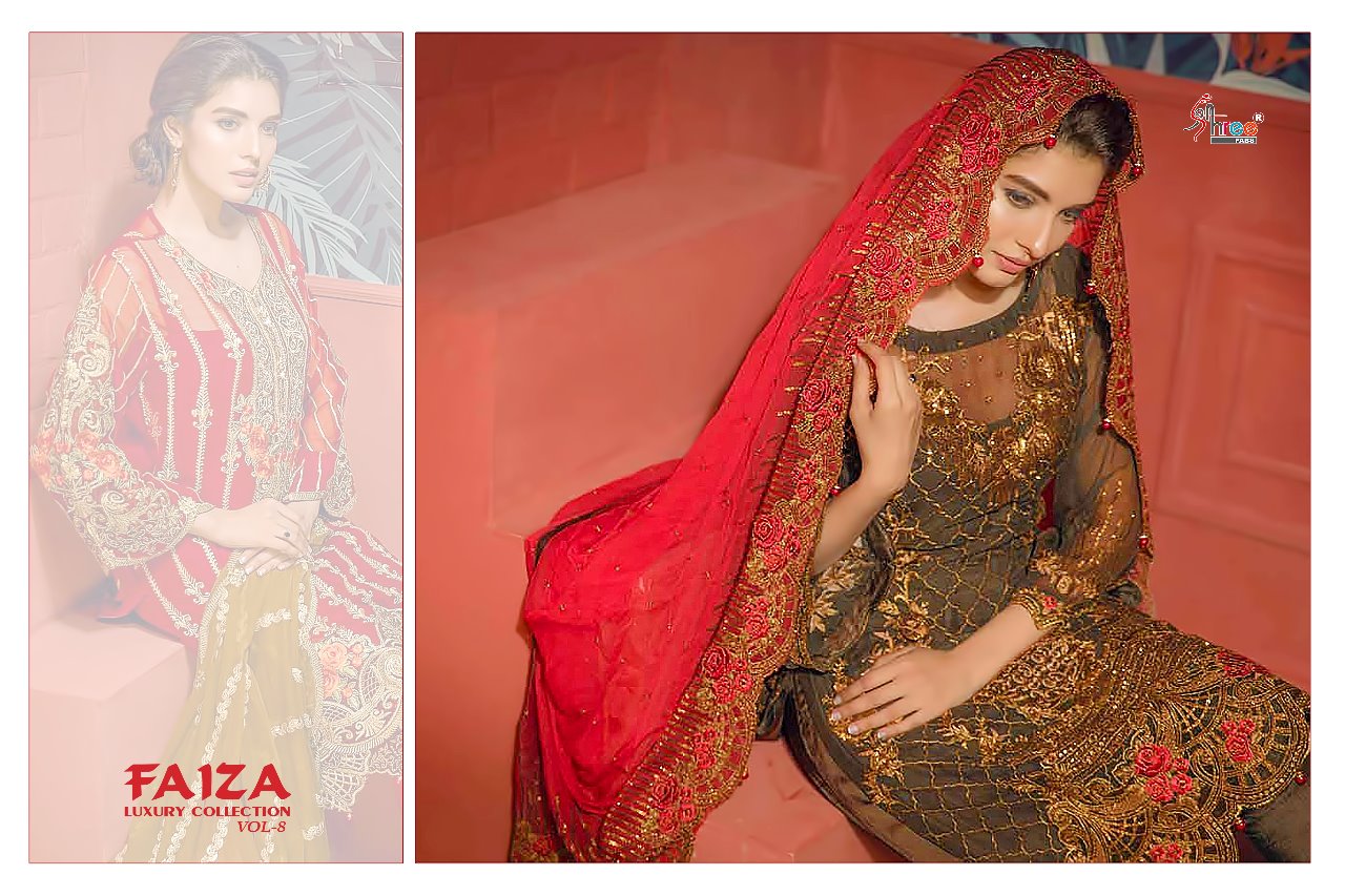 Faiza Luxury Collection Vol 8 By Shree Fabs Series 1161 To 1167 Pakistani Style Suits Wholesale Supp...