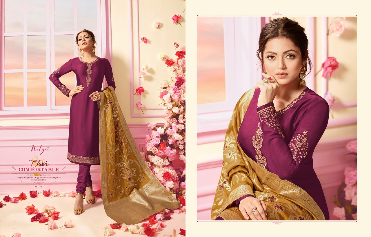 Lt  Nitya Vol 121 Series 2101 To 2109 Georgette Designer Party Wear Suits Wholesale Supplier And Dea...