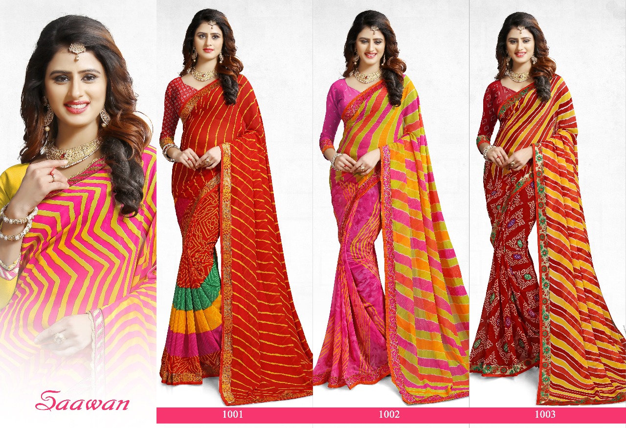 Saawan By Pantex Sarees Wight Less Georgette Sarees Wholesale Supplier And Dealer Surat