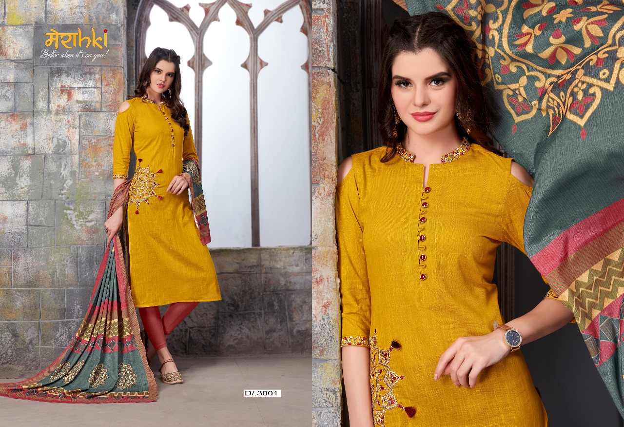 Zoya By Meraki Slub Cotton Embroidered Kurtis  With Duppta Wholesale Supplier And Dealer Surat