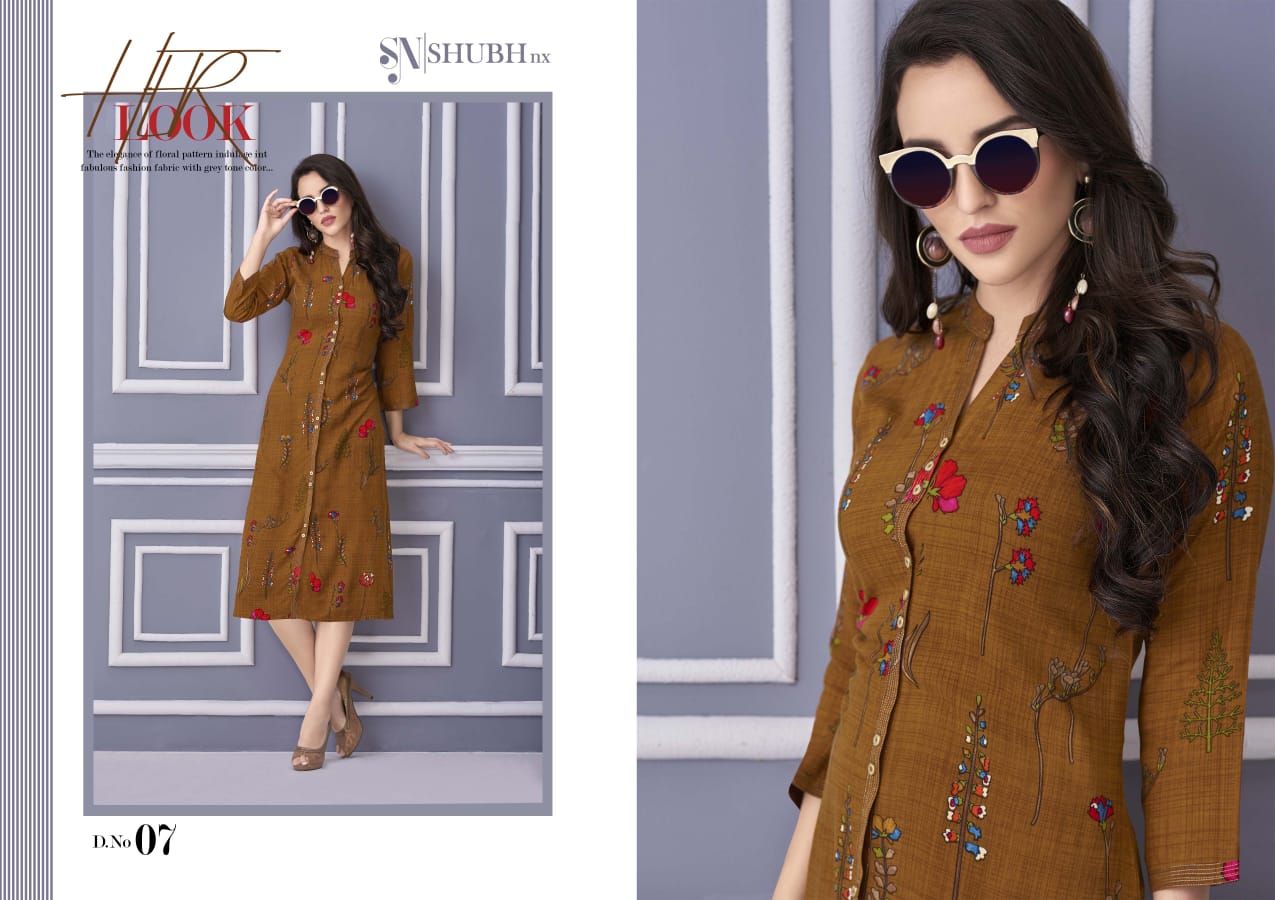 Amreen By Shubh Nx Reyon Printed Kurtis Wholesale Supplier And Dealer Gujarat