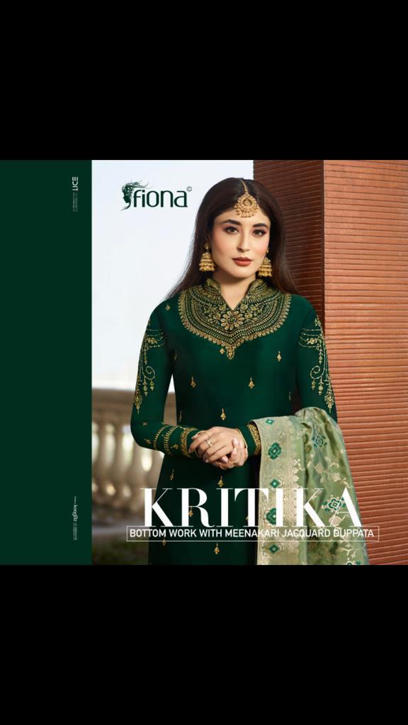 Kritika Bottom Work With Meenakari Jaquard Duppta By Fiona Series22471 To 22477  Designer Party Wear...