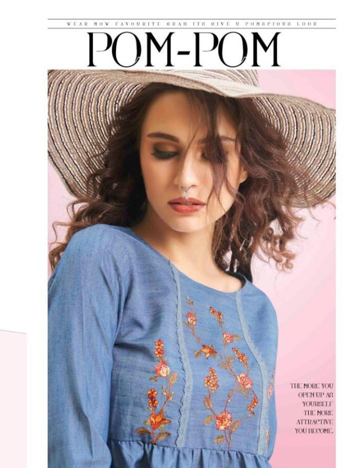 Pom Pom By Sweety Fashion Reyon Tops Collection Wholesale Supplier And Dealer Surat