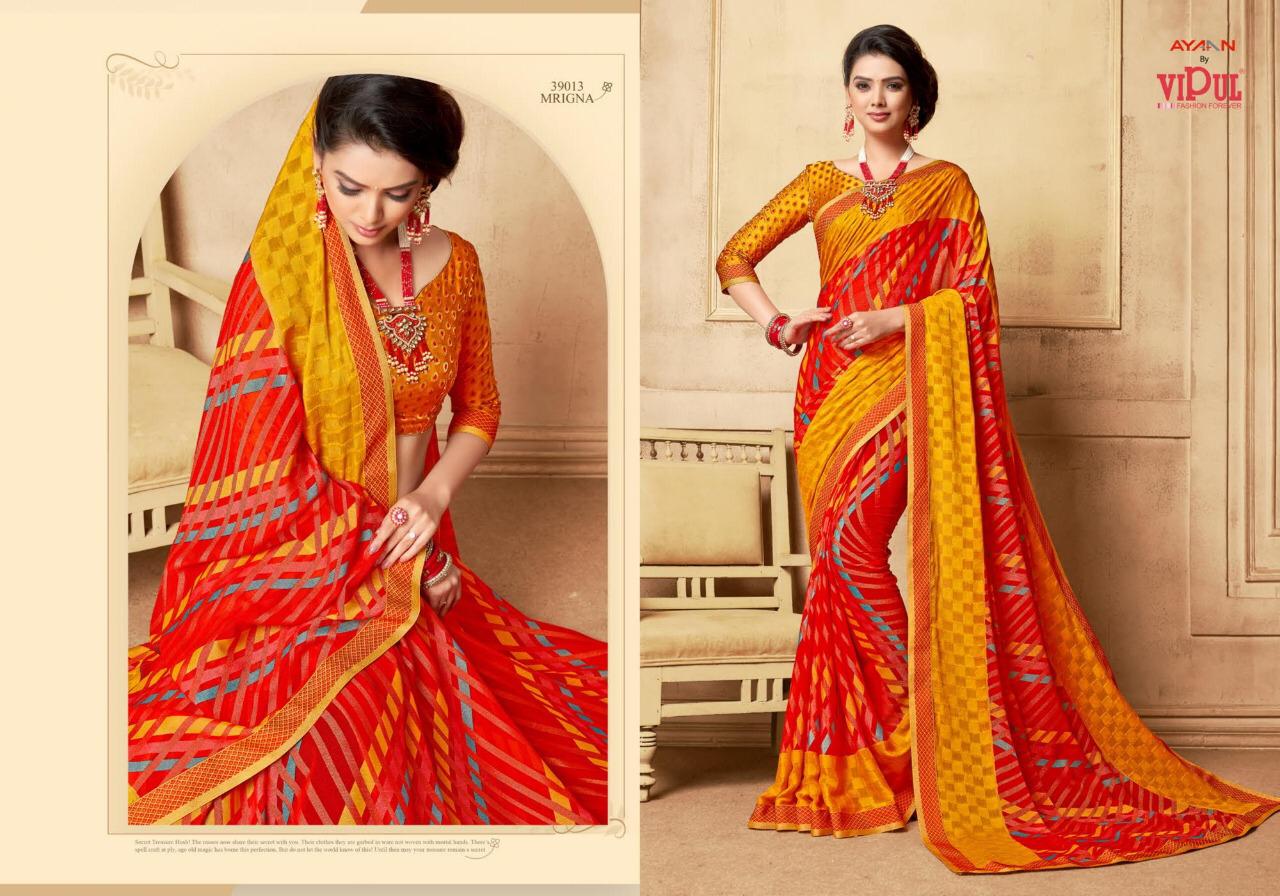 Moon Valley Cat 390 B  By Vipul Fancy Designer Party Wear Sarees Wholesale Supplier Gujarat