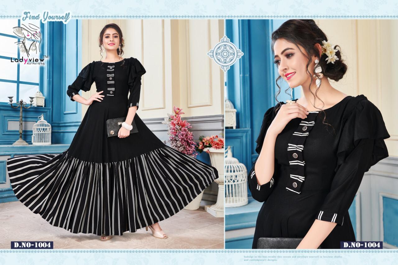 Aneri 2 By Ladyview Reyon Designer Party Wear Kurtis Wholesale Supplier Surat