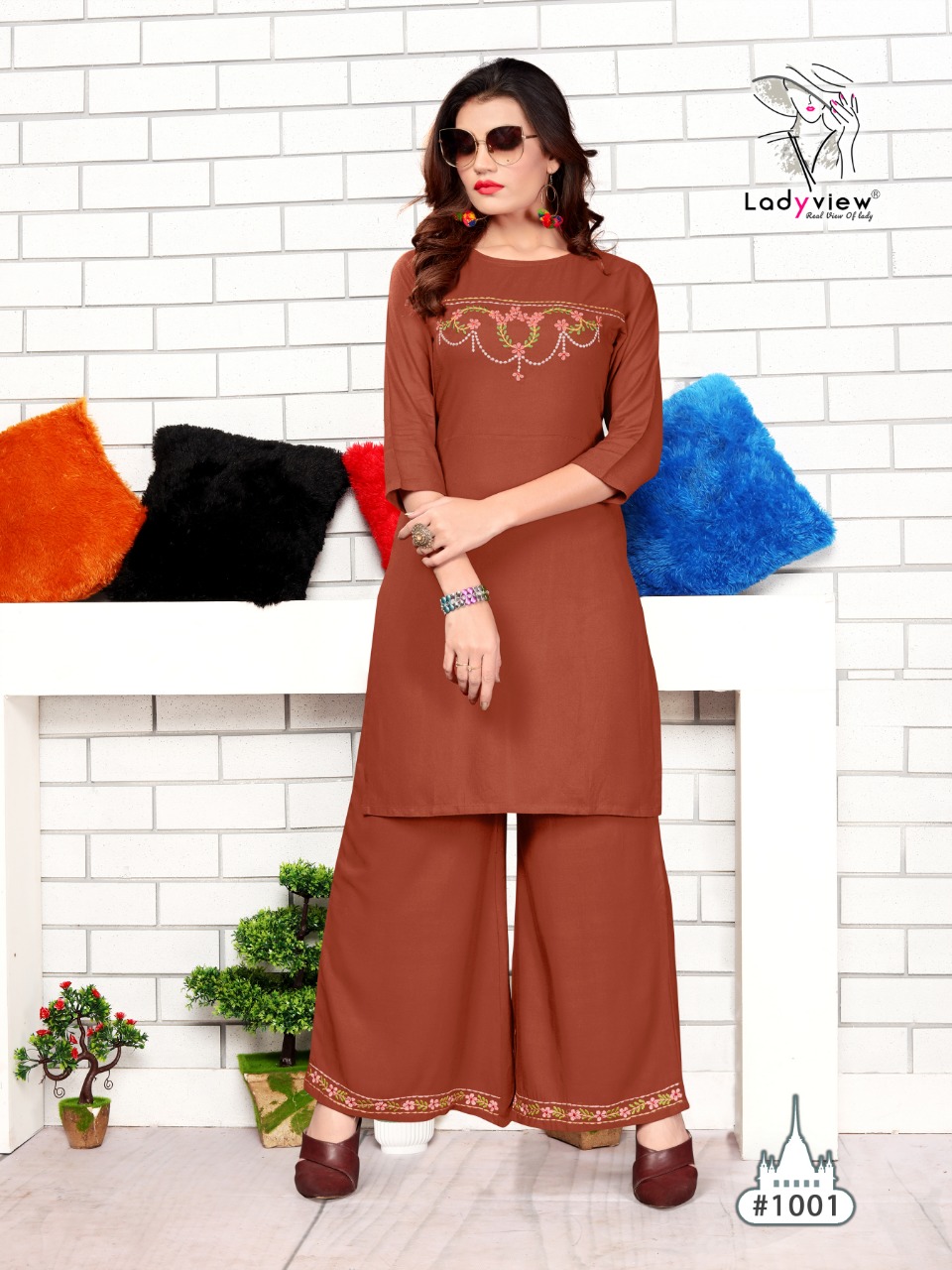 Plazzo Point By Ladyview Reyon Kurtis With Plazzo Wholesale Supplier India