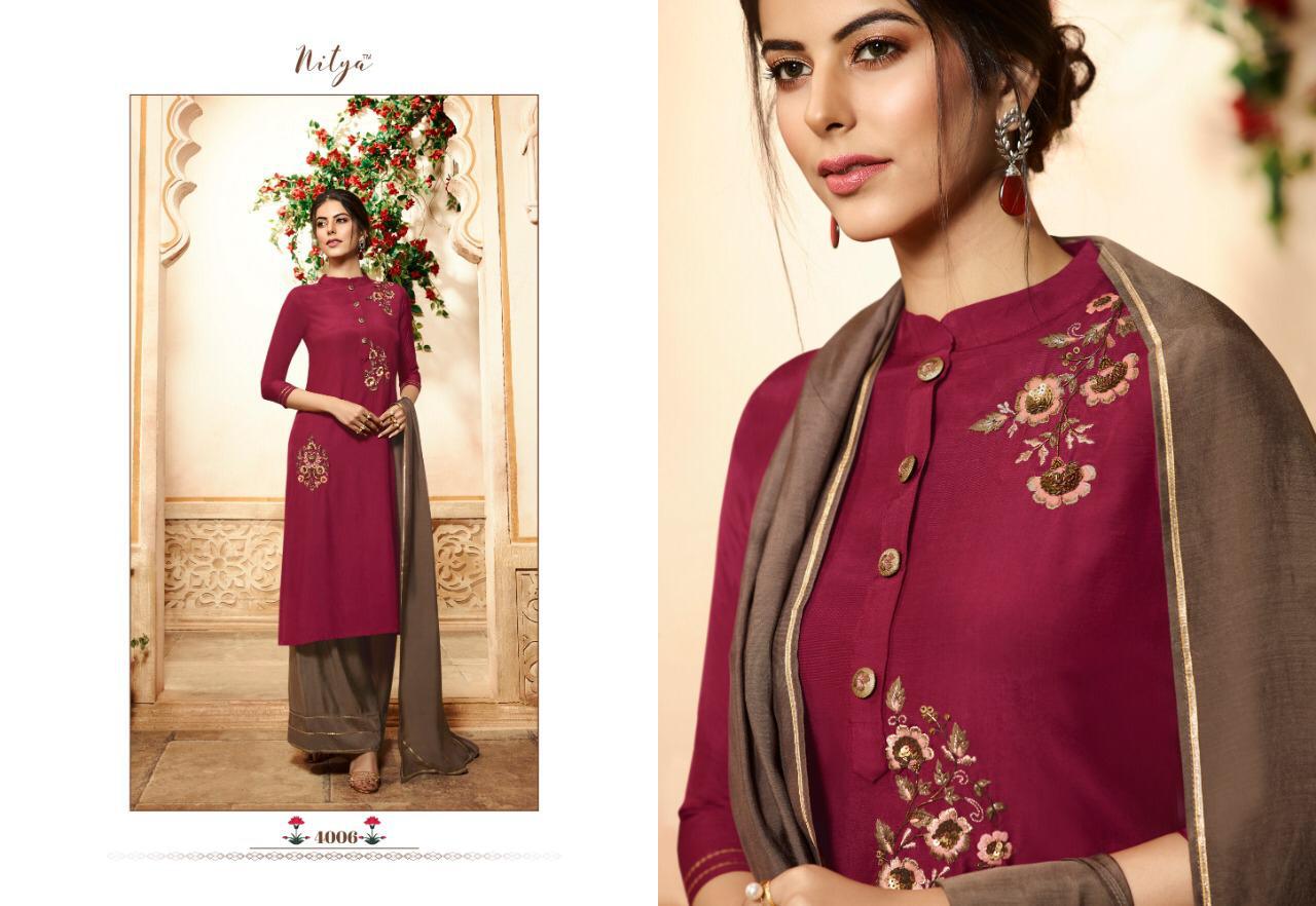 Lt Nitya Vol 40nx Series 4001 To  4008 Ready To Wear Designer Suits Collection Wholesale Supplier Nd...