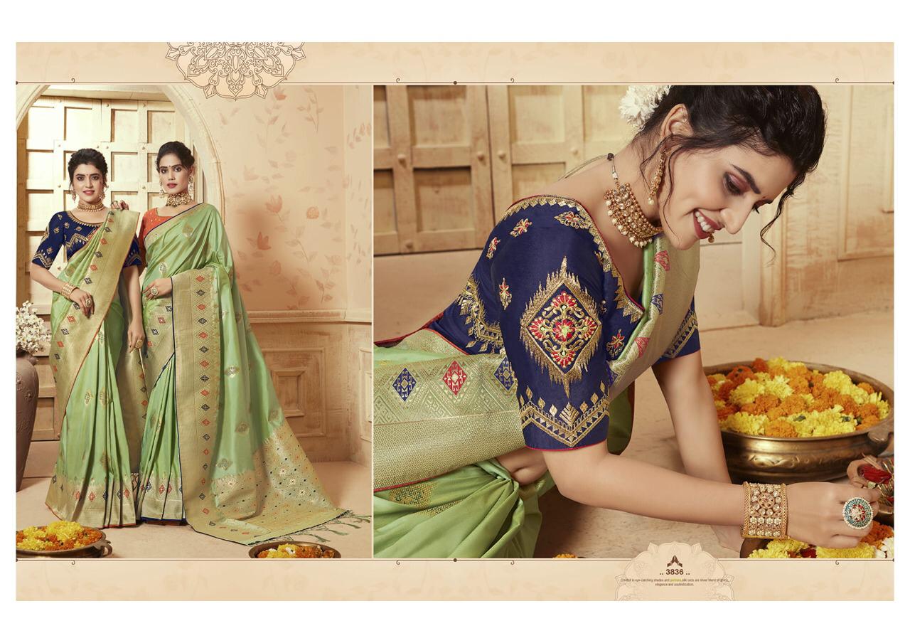 Saugat Silk By Kessi Series 3831 To 3840 Occasions Wear Silk Sarees Set And Single Wholesale Supplie...