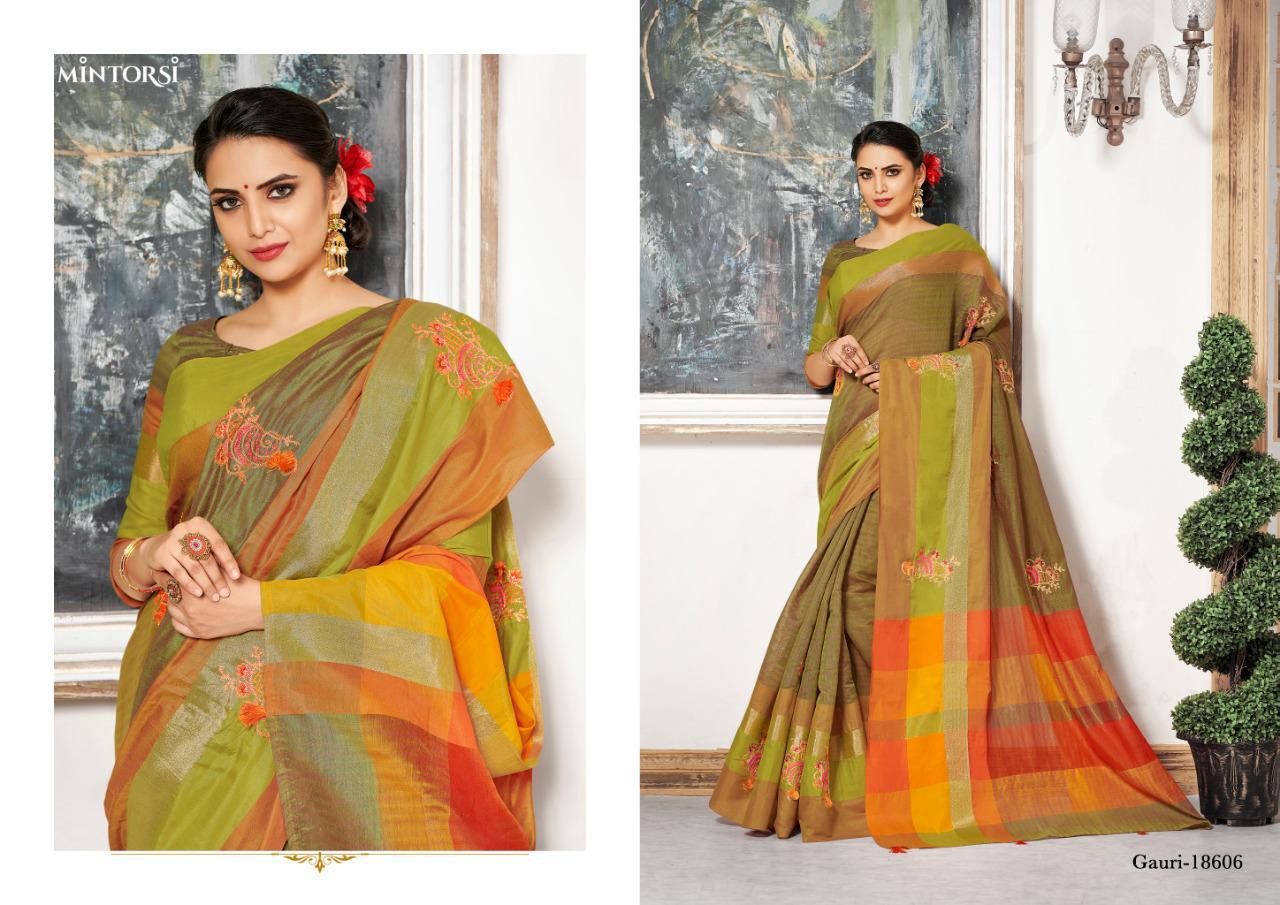 Mintorsi Series 18601 To 18608 Cotton Silk Sarees Set And Single Wholesale Supplier Gujarat