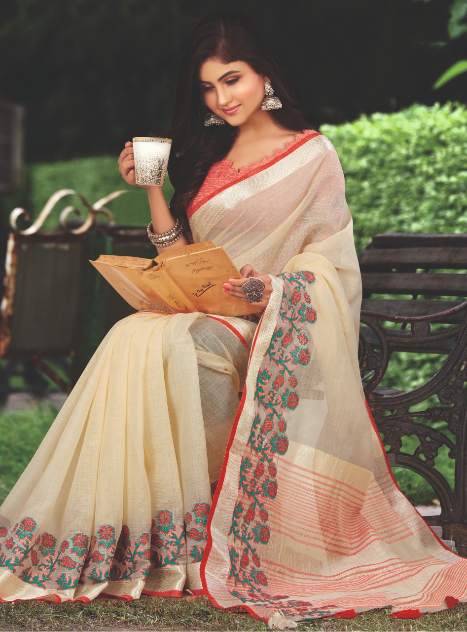 Aadya By Nitya Nx Linen Cotton Sarees Set And Single Wholesale Supplier And Dealer Gujarat