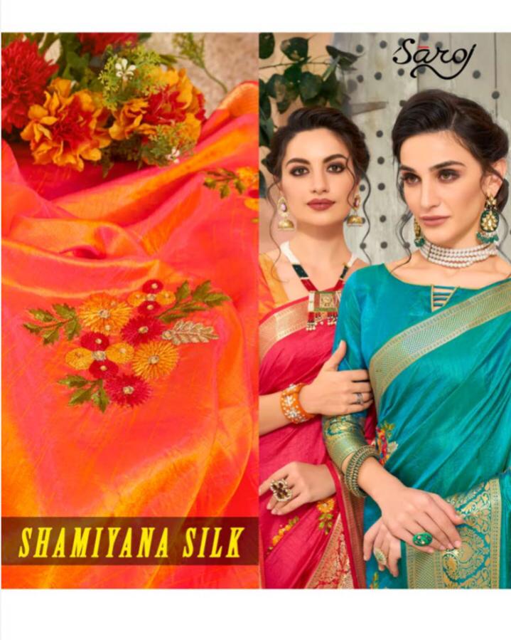 Shamiyana Silk By Saroj Silk Sarees Wholesale Supplier And Dealer Surat