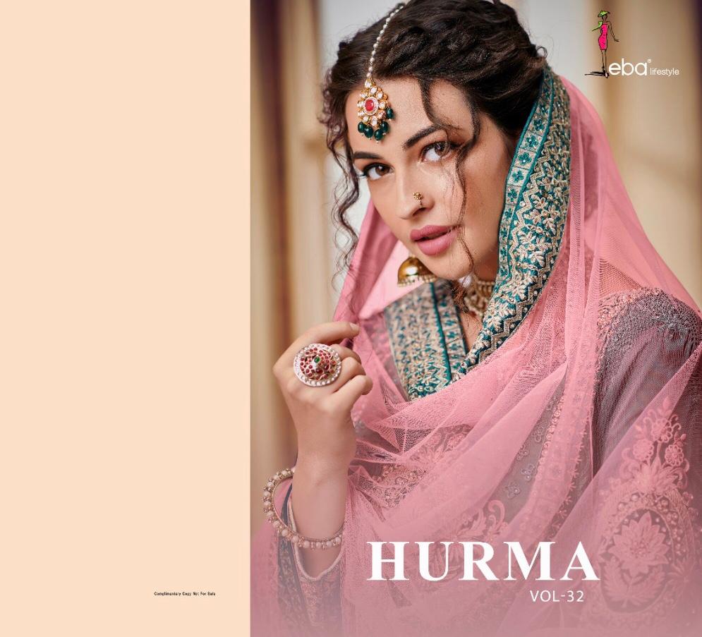 Hurma Vol 32 By Eba Lifestyle Series 1165 To 1168 Designer Party Wear Suits Wholesale Supplier Gujar...