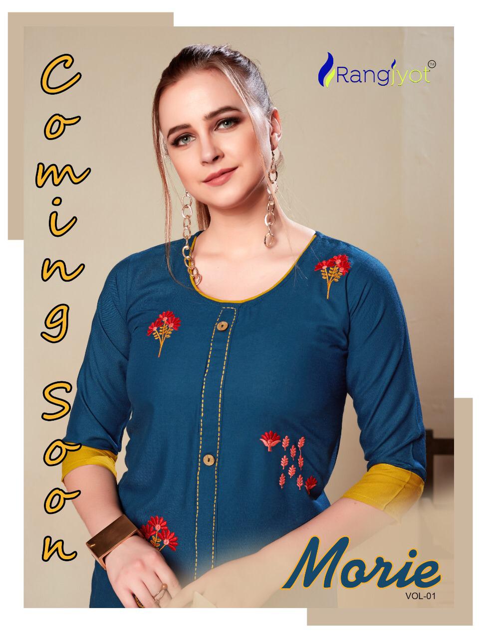 Morie 1 By Rangjyot Kurtis With Bottom  Wholesale Supplier And Dealer Surat